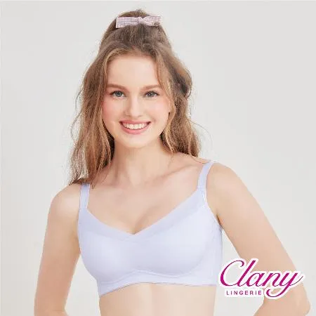 可蘭霓Clany 台灣製慵懶自在集中包覆無鋼圈無感S-EQ/3XL涼感內衣 加大尺碼睡眠背心 6999-61 紫丁灰♒20C001